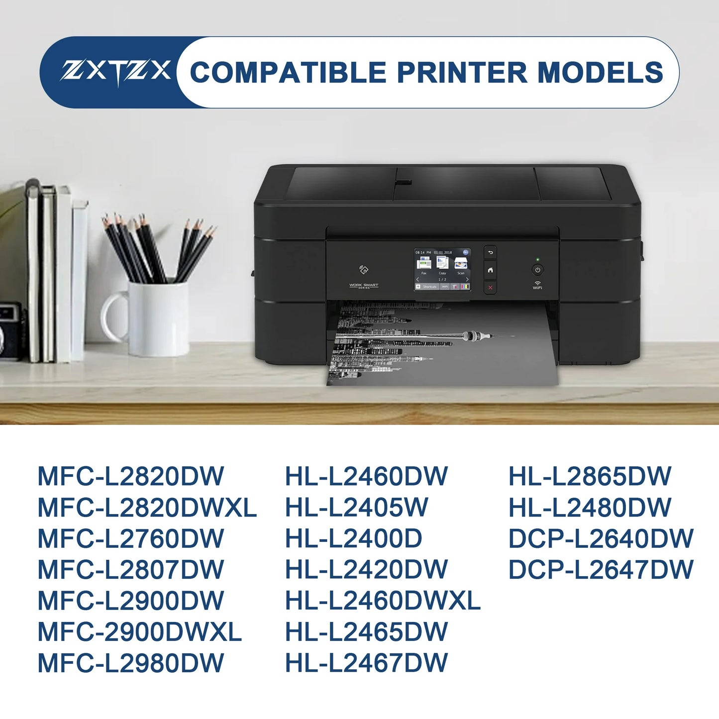 TN830 Toner Cartridges Compatible for Brother TN830 Toner cartridge For HL-L2480DW MFC-L2807DW MFC-L900DW MFC-L2820DWXL DCP-L2640DW Printer (2 Pack)