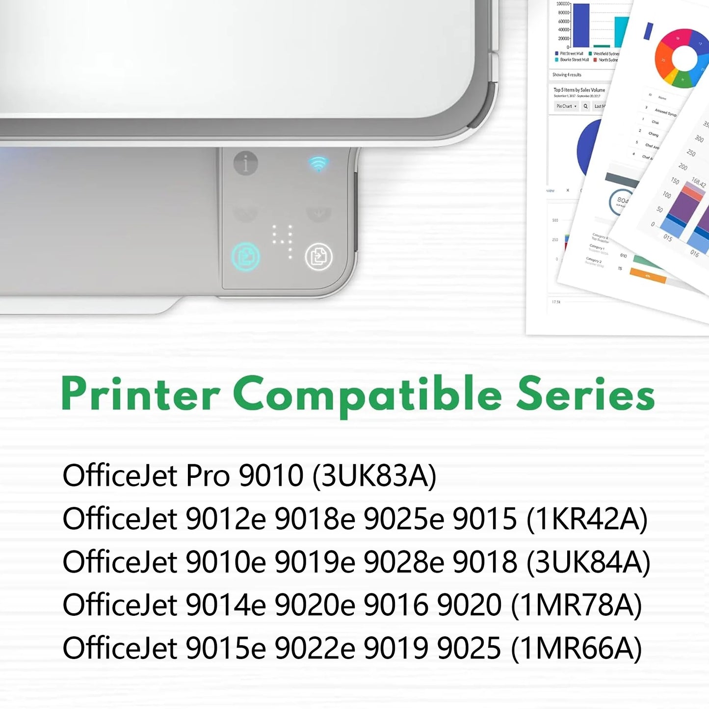 962XL High Yield 4 Pack Ink Cartridge Compatible for HP OfficeJet 9019e 9020e 9022e 9025e 9028e Printer (1Black + 1Cyan + 1Magenta + 1Yellow)