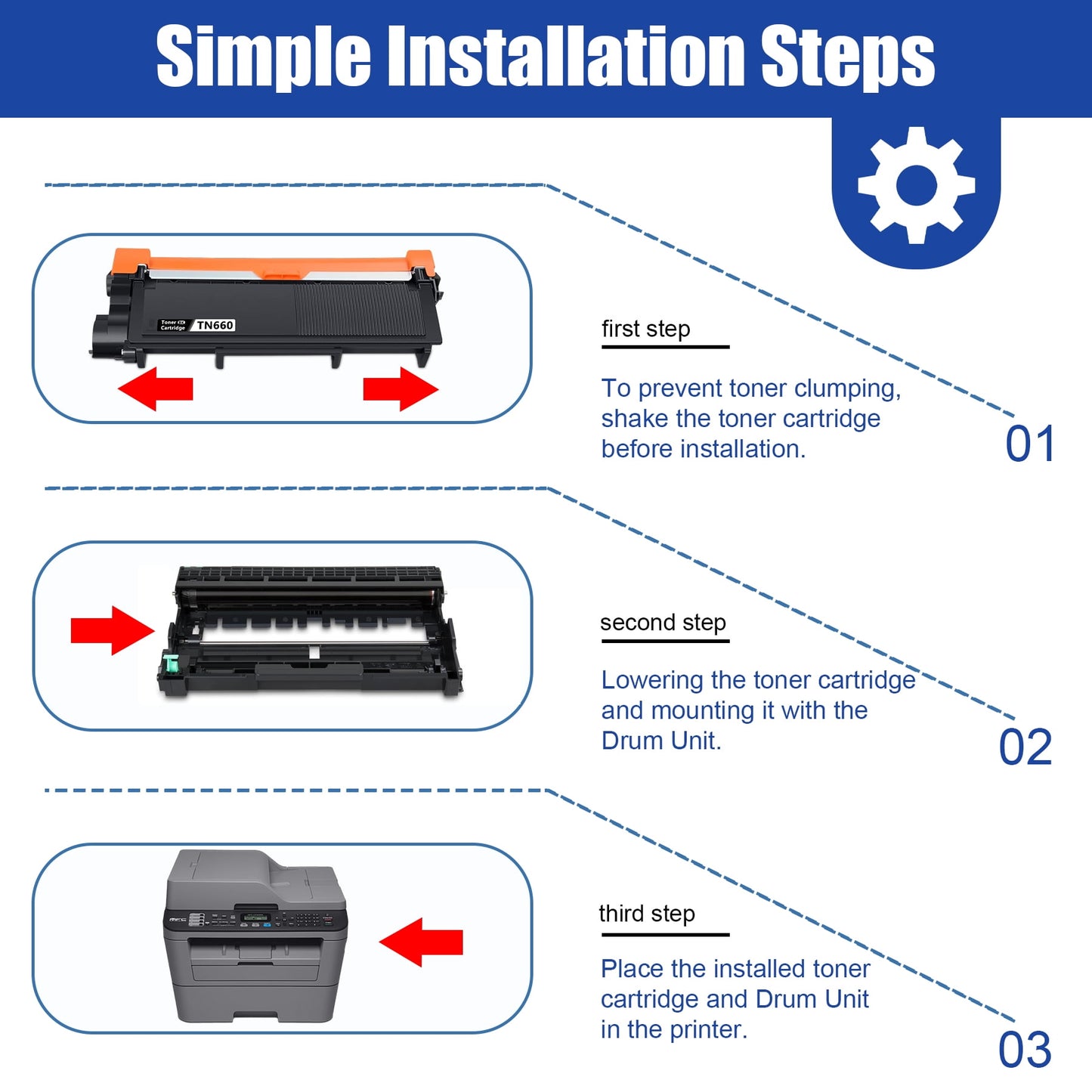 TN660 Toner Cartridge and DR630 Drum Unit Replacement for Brother TN-660 TN630 DR630 DR 630 for DCP-L2500D HL-L2300D HL-L2305W MFC-L2700DW MFC-L2680W Printer (2 Toners, 1 Drum Unit, 3Pack)
