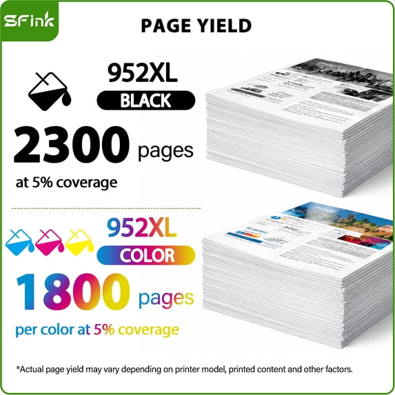 952 XL 952XL Ink Cartridges Combo Pack 4 Pack Compatible for HP 952XL Ink Cartridges for OfficeJet 8702 OfficeJet Pro 7720 7740 8210 8710 Printers