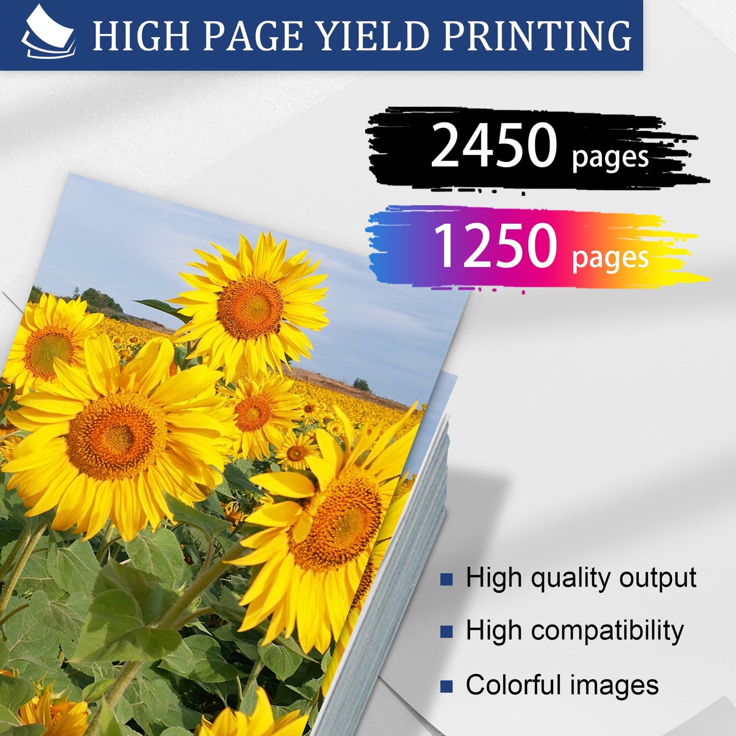 T676XL 676 676XL Ink Cartridge 4-Pack Compatible for Epson 676XL Ink Cartridges for Epson WorkForce Pro WP-4010, WP-4020, WP-4023, WP-4090, WP-4520, WP-4530, WP-4533, WP-4540, WP-4590