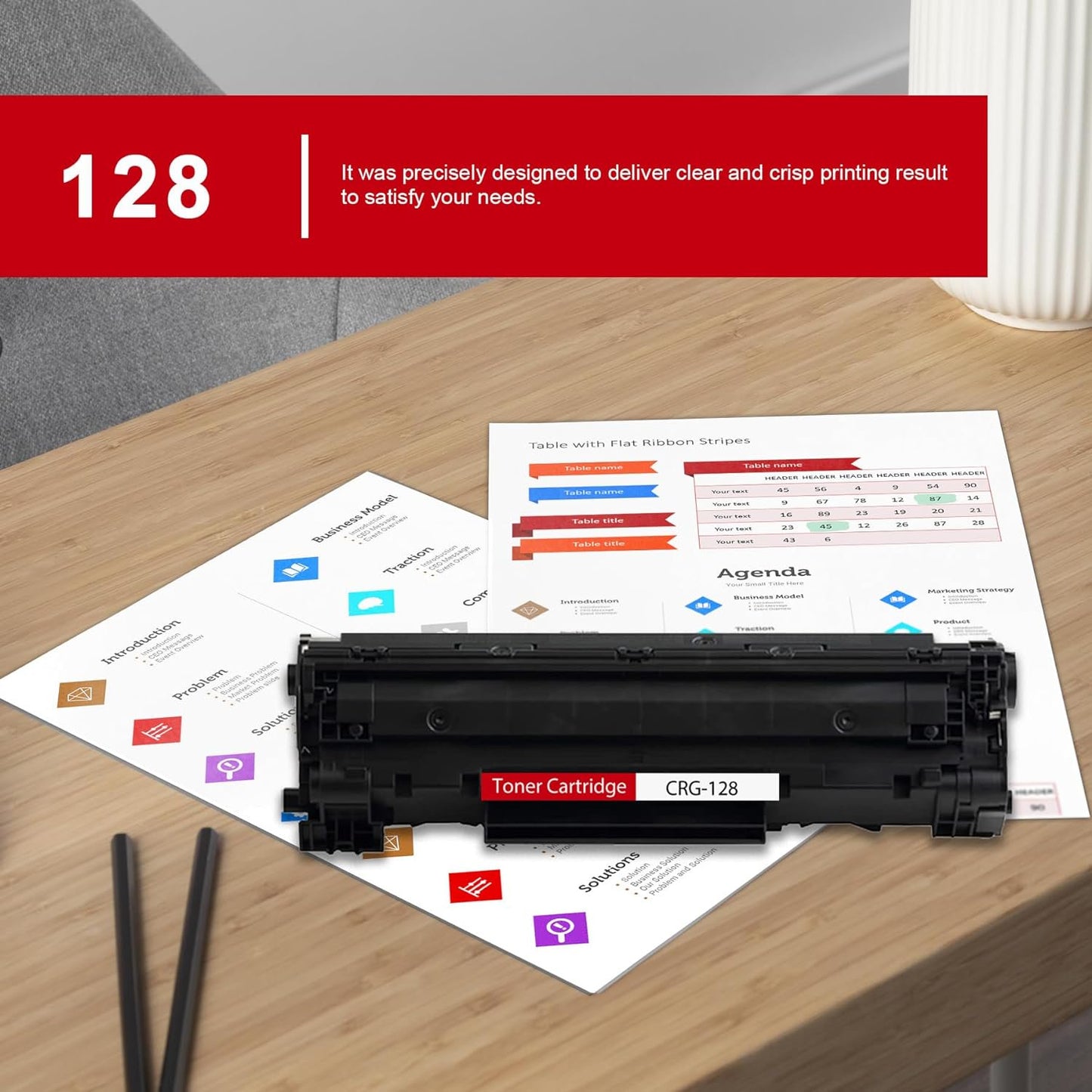 High-Yield 128 CRG128 Toner Cartridge (2-Pack, Black) 128 3500B001 Toner Replacement for Canon 128 Toner ImageClass MF4450 MF4700 MF4800 D500 FAXPHONE L100 L190 Printer