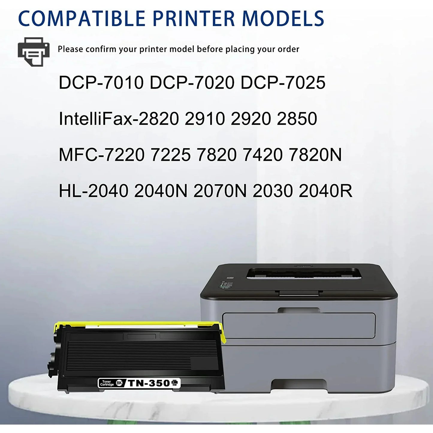 TN350 Black Toner Cartridge 1 Pack Replacement for Brother DCP-7010 Printer