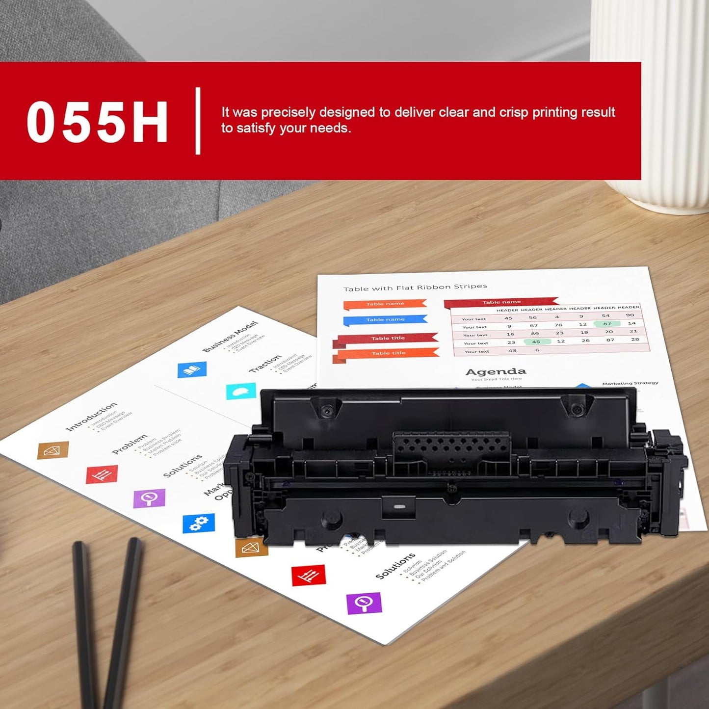 055H High Yield Toner Cartridge (4-Pack, Black Cyan Magenta Yellow): Replacement for Canon 055H Cartridge Color imageCLASS MF741Cdw MF743Cdw MF745Cdw Printer