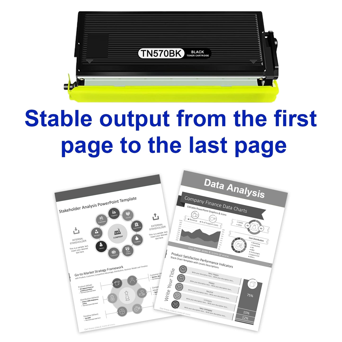TN-570 Black Toner Cartridge Compatible with Brother TN570 for DCP-8040 DCP-8040D Printers