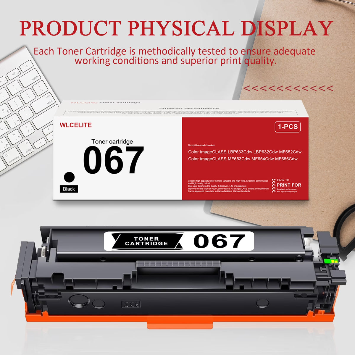 067 Toner Cartridge Compatible for Canon 067 Black Toner Cartridge for LBP633Cdw LBP632Cdw MF652Cdw Printer High Yield