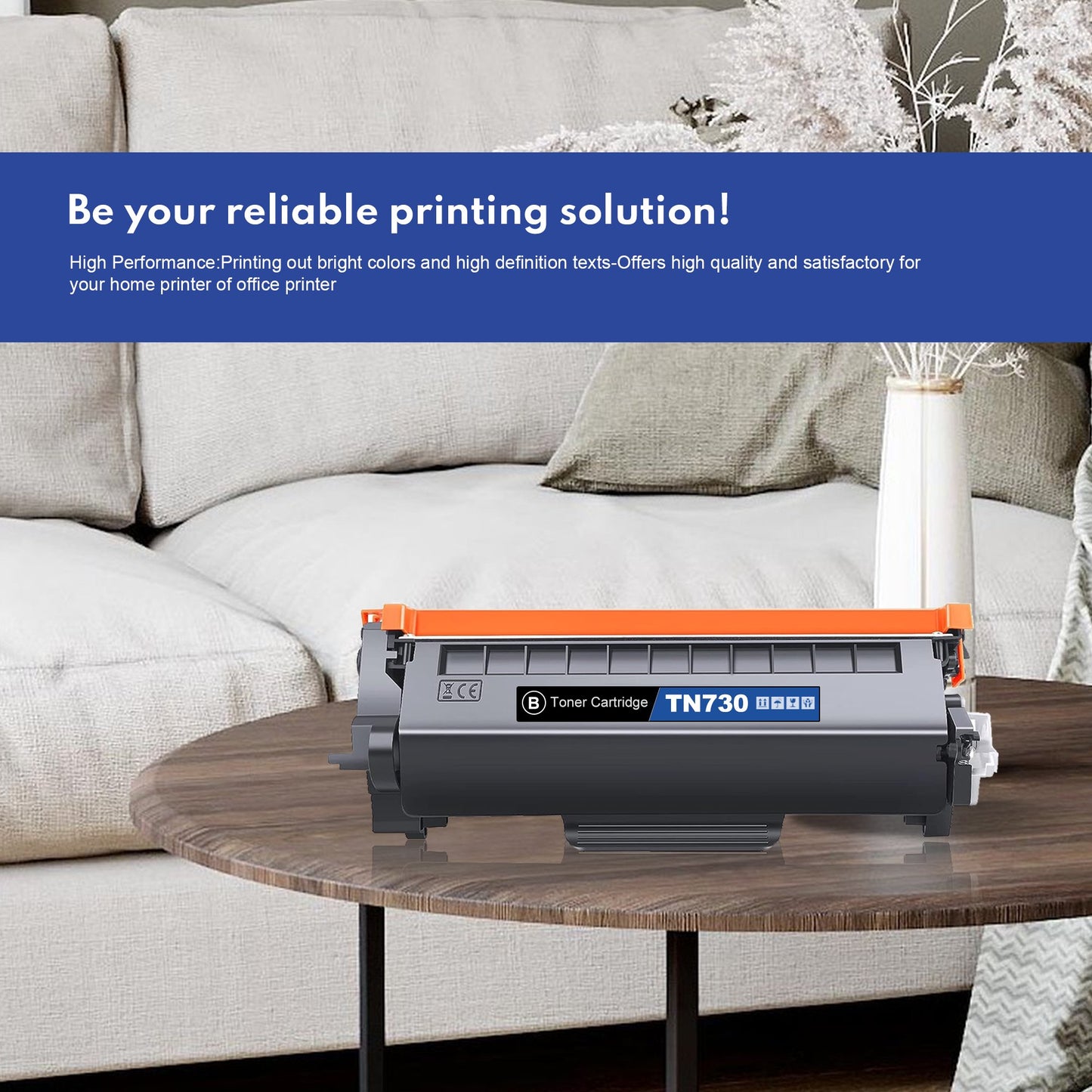 TN730 Toner Cartridge High Yield Replacement for Brother HL-2220 HL‐L2350DW HL-2230 HL-2240 MFC-7240 MFC-7360N Printer, Black 2 Pack