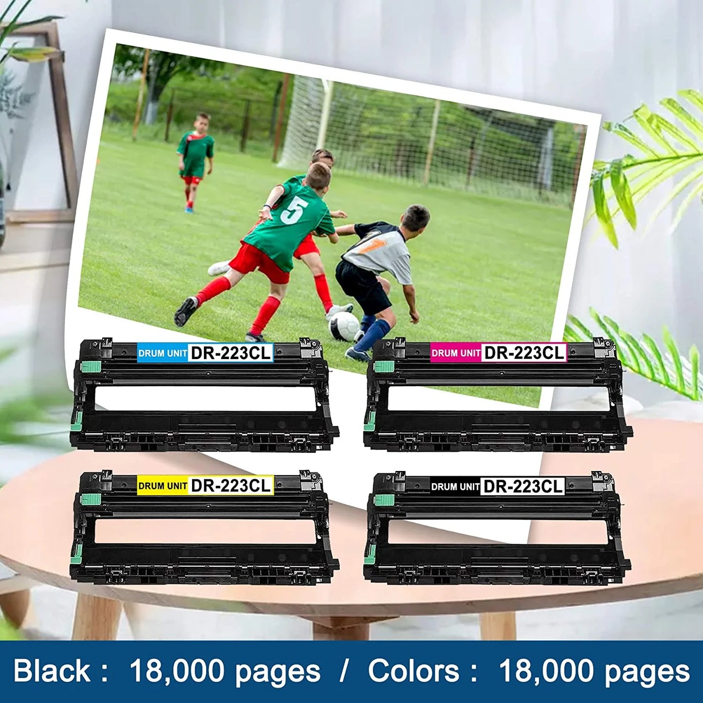 DR223CL Drum Unit 4-Pack Replacement for Brother DR-223CL Drum for MFC-l3710CW Printer (BK/C/M/Y)