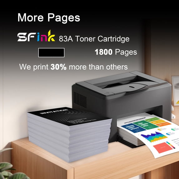 83A 1Pack Toner Cartridge Compatible for HP83A CF283A Toner Cartridges for LaserJet Pro M201dw MFP M125nw M127fn M127fw M225dn M225dw Series Printer High Yield ( Black)