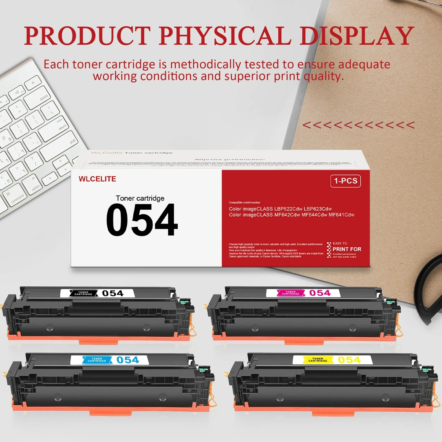 054 CRG 054 Toner Replacement for Canon 054 Toner Cartridge for LBP623Cdw MF644cdw MF641Cdw Printer ( 4-Pack)