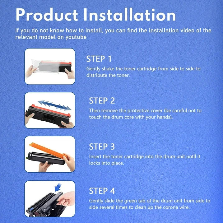 TN431 Toner Cartridge 4PK Replacement for Brother TN-431 Toner for HL-L8360CDW MFC-L8900CDW Printer