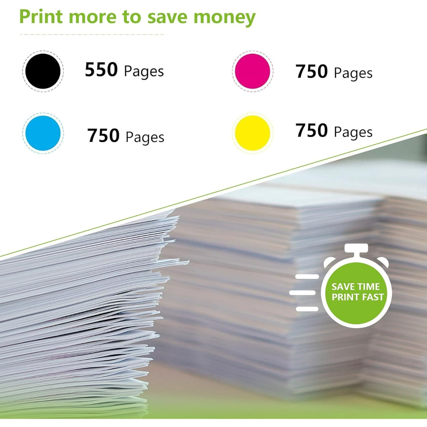 564XL Ink Cartridge (4-Pack Black/ Cyan/ Magenta/ Yellow) Compatible for HP 564 XL Ink Cartridges for DeskJet 3520 OfficeJet 4620 PhotoSmart B8550 Printer