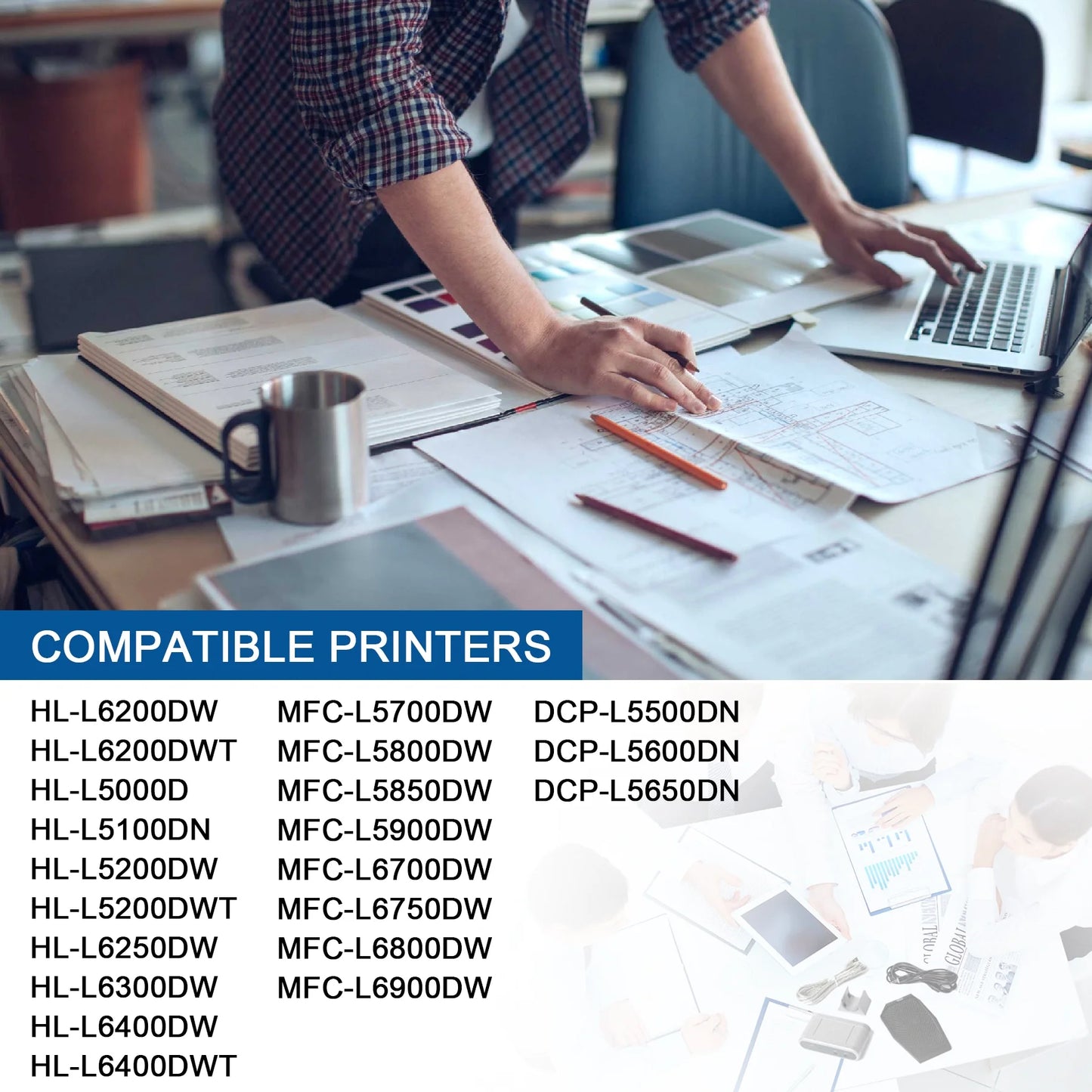 TN850 Toner Cartridge Set Replacement for Brother TN850 Toner Cartridge for Brother HL-L6200DW HL-L6200DWT MFC-L5700DW MFC-L5800DW DCP-L5500DN Printer