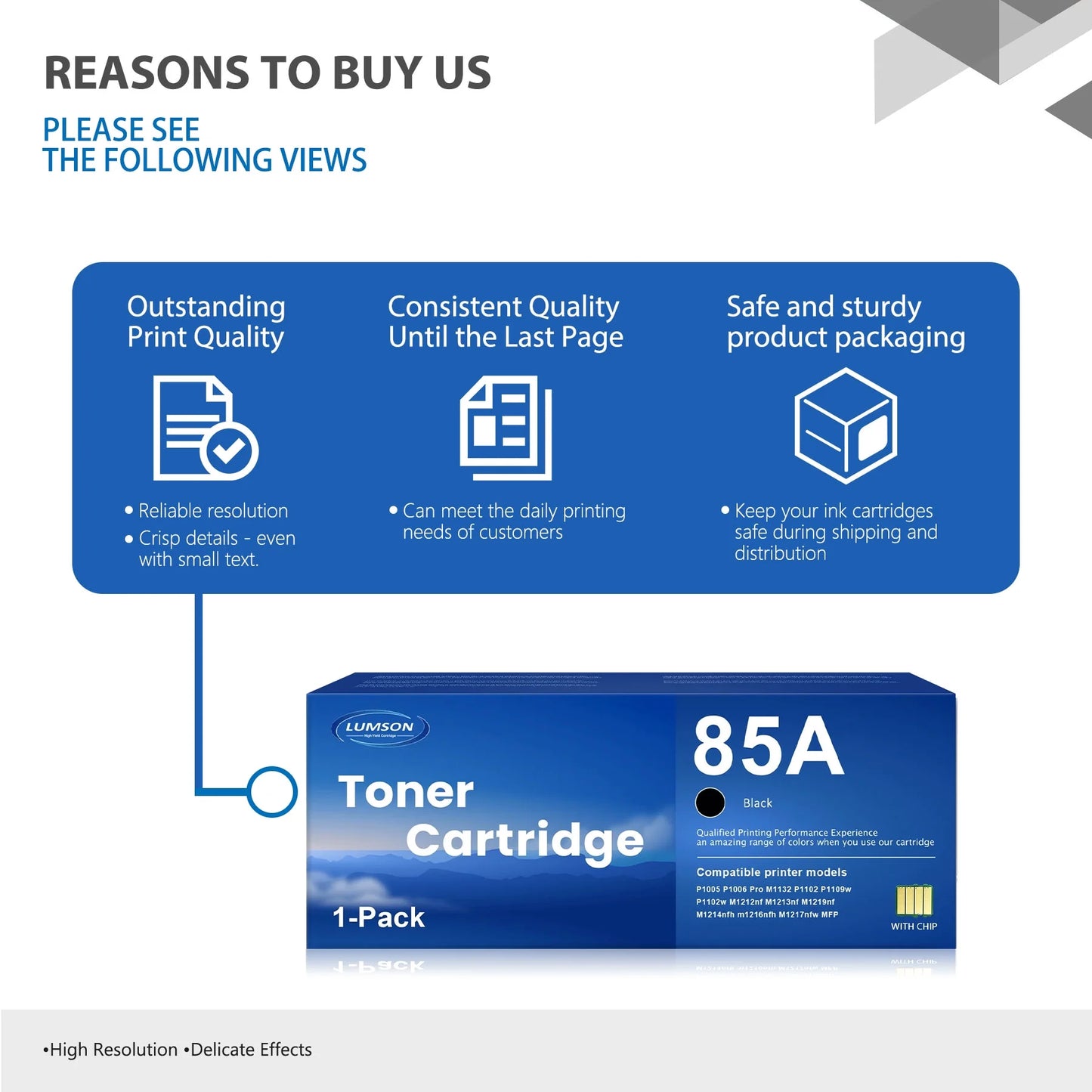 85A Toner P1102W Toner Cartridge: Compatible for HP 85A Toner for Pro P1102w MFP M1217nfw M1212nf P1102 Ink Printer, CE285A 1 Black