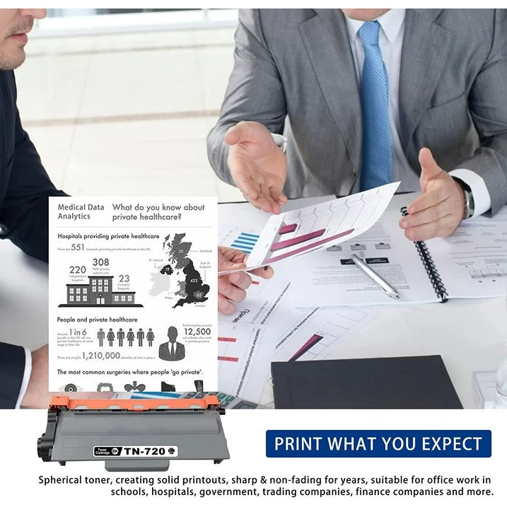 TN 720 TN720 Toner Cartridge Replacement for Brother TN-720 Toner for HL-5450DN Printer (1Pack)