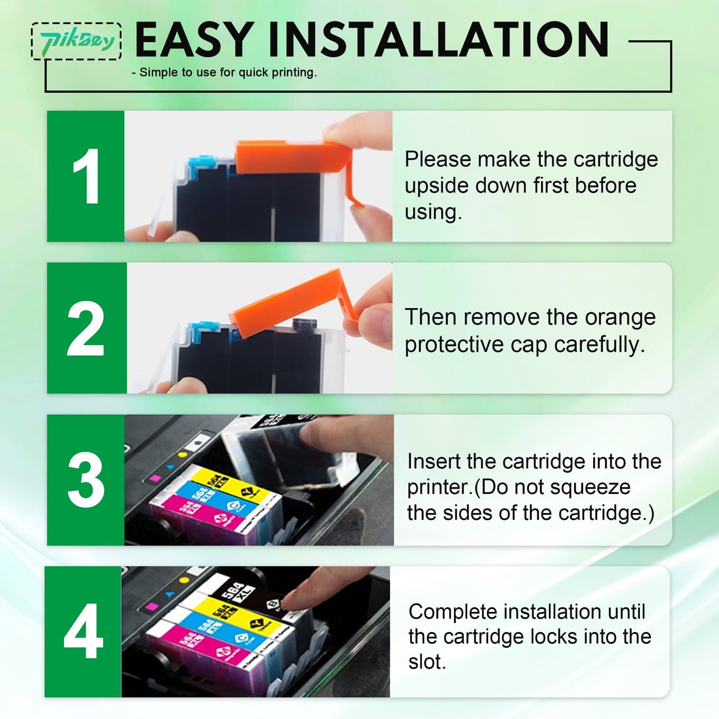 564XL 564 XL Ink Cartridges Combo Pack (4 Pack) - Compatible for HP 564 Ink Work with DeskJet 3520 OfficeJet 4620 Printers