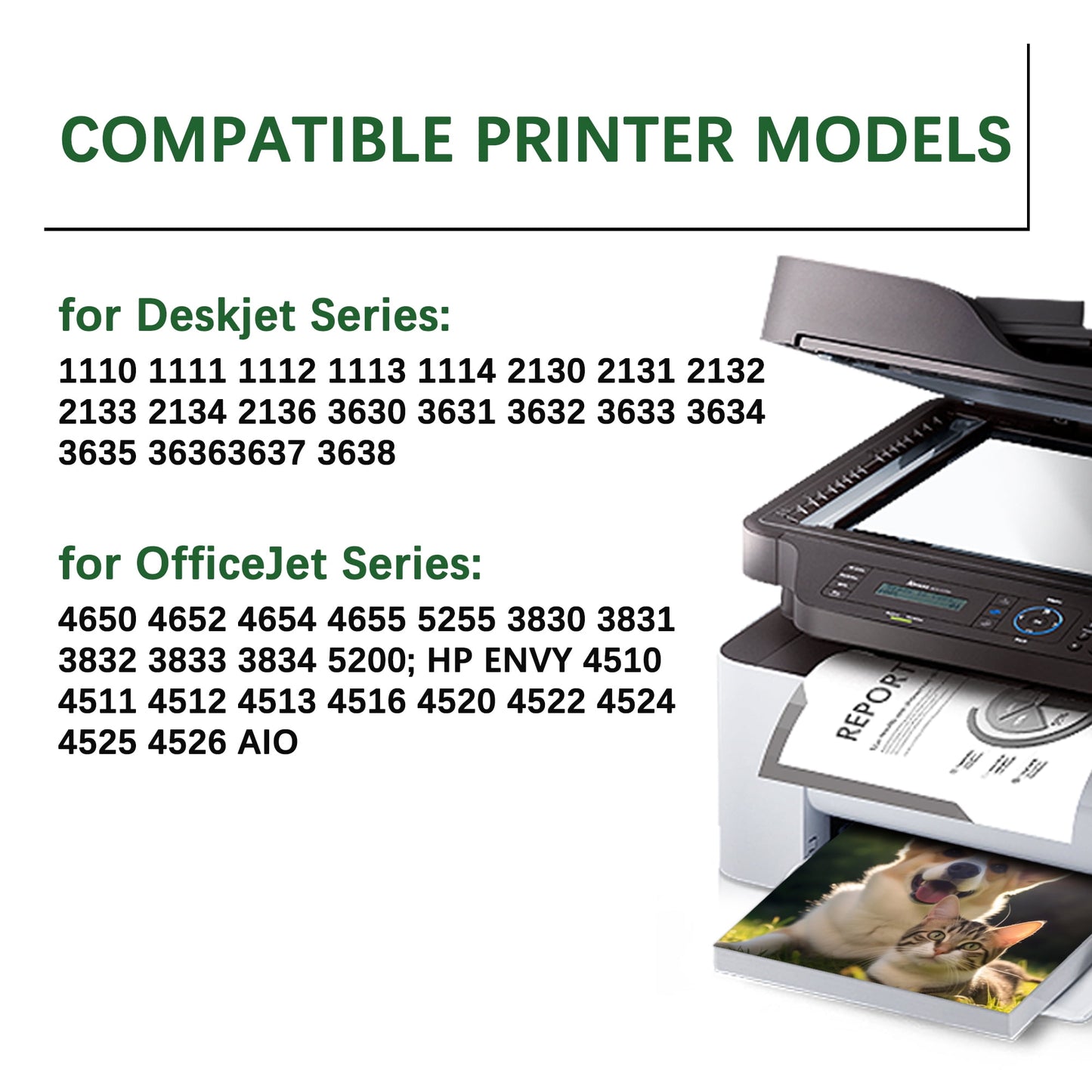 63XL Ink Cartridges Compatible for HP 63 Black / Tri-Color for Printer 63XL Ink Cartridges 2-Pack