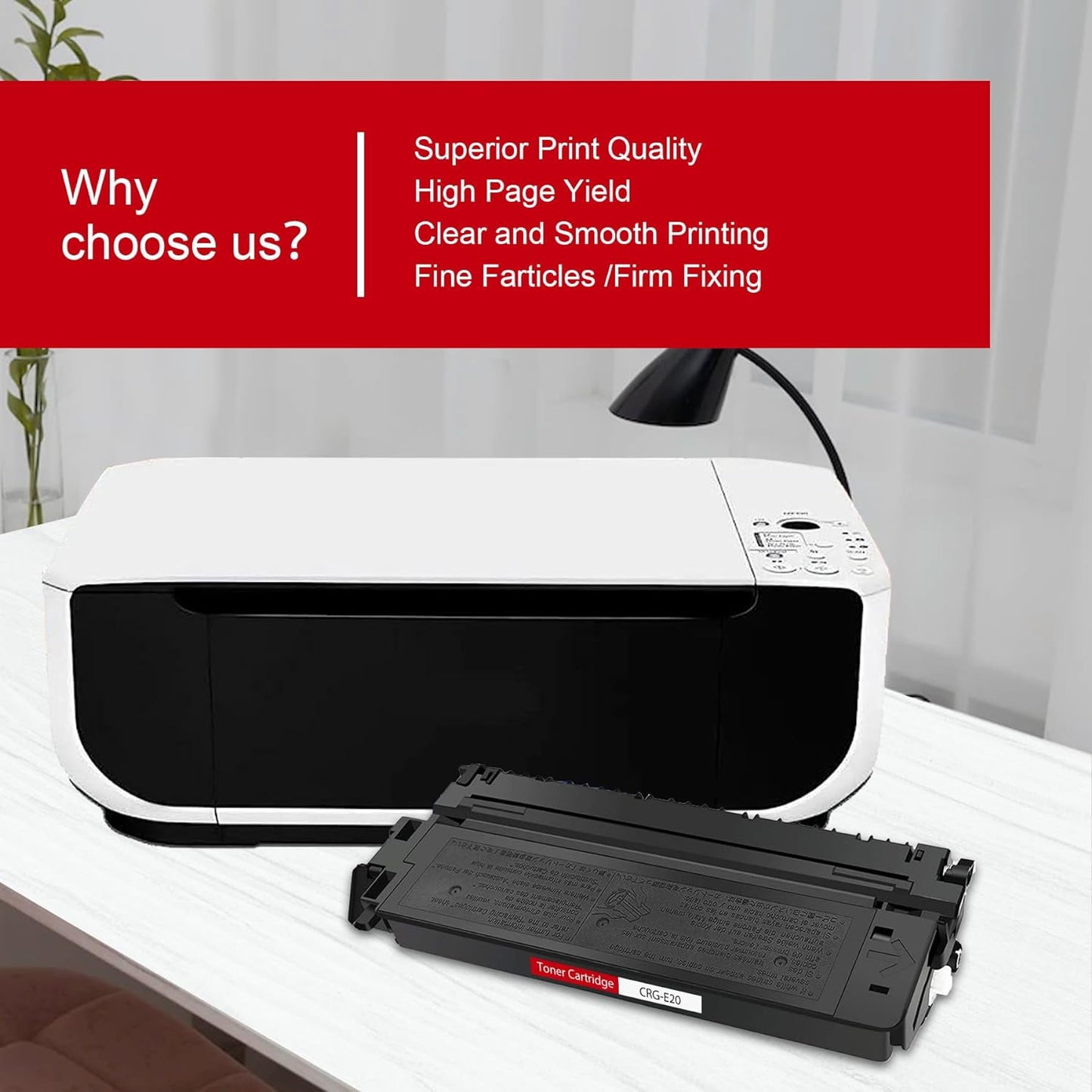 E20 High-Yield Black Toner Cartridge - PINOS Compatible E20 1492A002 Toner Replacement for Canon E20 Toner PC100 / 300 / 400 / 530 / 700 / 900 Series Printer, 1 Pack