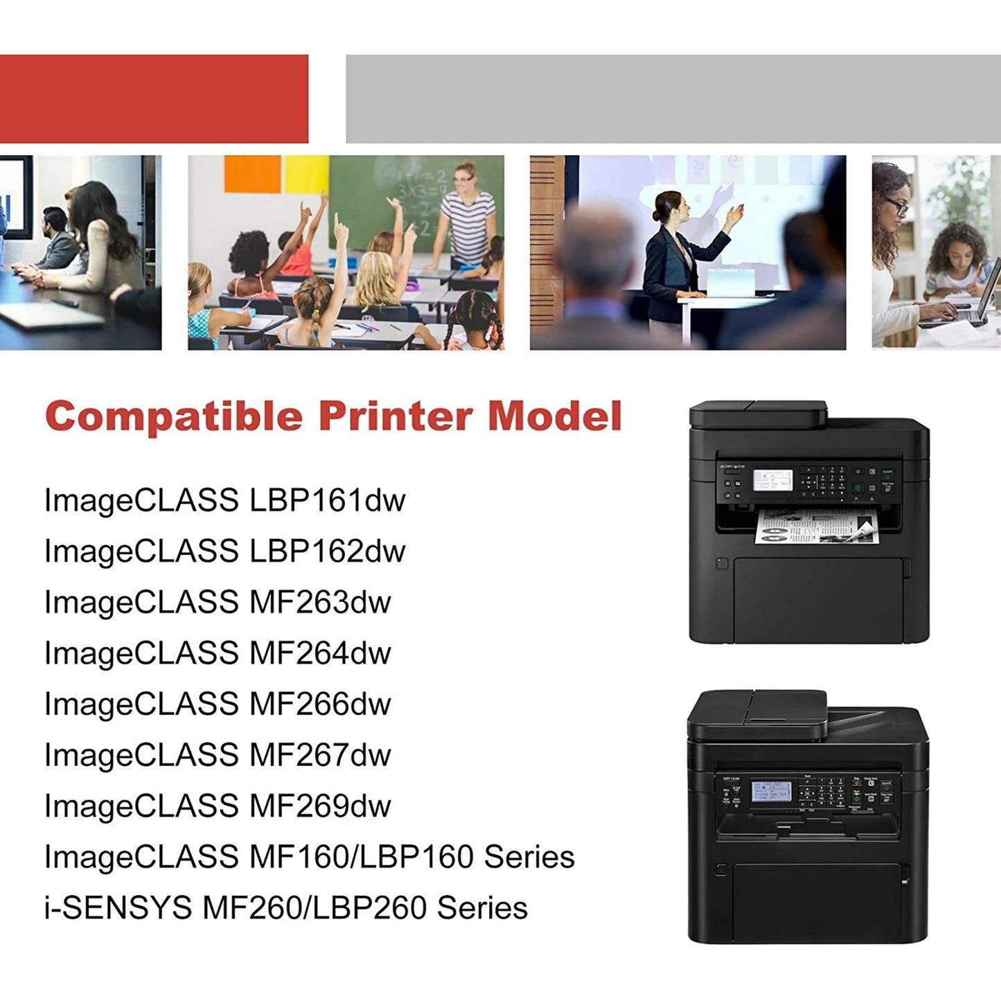2-Pack 051 Drum Unit Black 051 Drum Unit Replacement for Canon imageCLASS MF264dw MF267dw MF269dw LBP162dw Printer