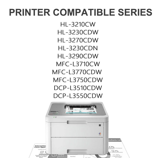 TN223 Toner Cartridge Black Cyan Magenta Yellow 4 Pack Compatible for Brother TN223 Toner for HL-L3270CDW MFC-L3770CDW MFC-L3750CDW HL-L3210CW Printer