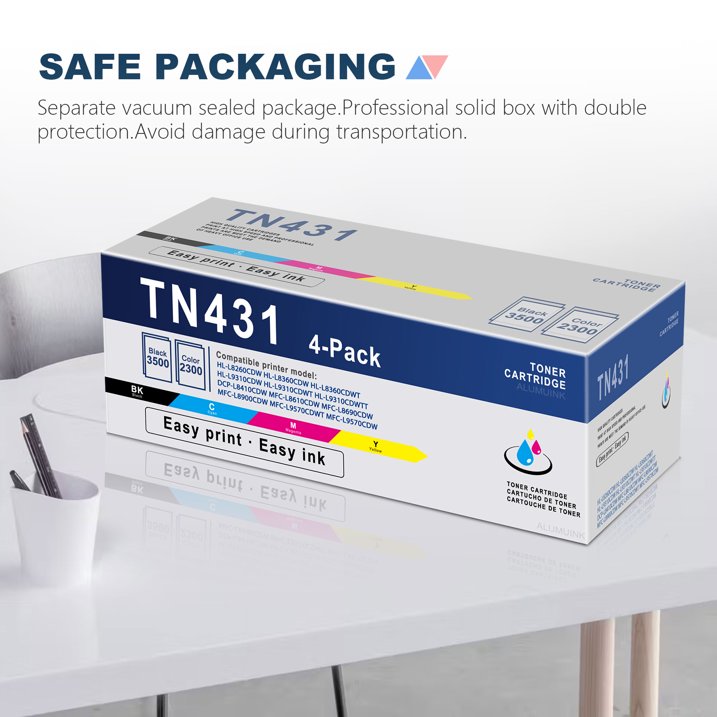 TN431 Toner Cartridge Replacement for Brother TN-431 Toner for MFC-L8690CDW MFC-L8900CDW Printer